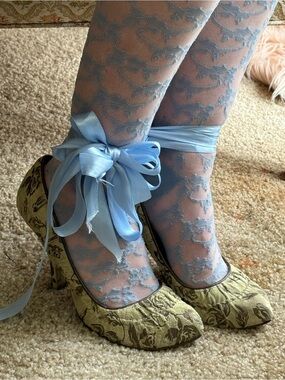 Irregular Choice Green Suede Victorian Heels size 9